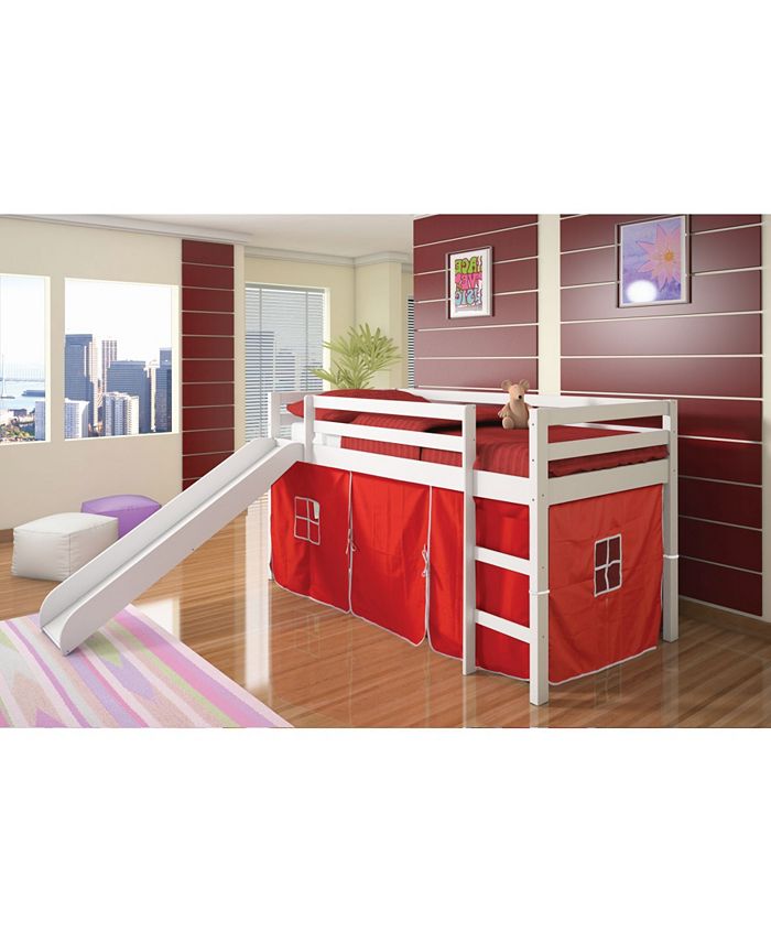 Donco Kids Twin Tent Loft Bed with Slide Macy s
