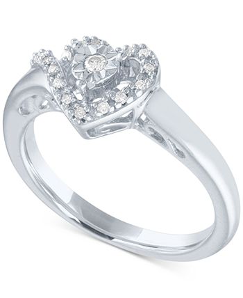 Promised Love - Diamond Heart Promise Ring (1/10 ct. t.w.) in Sterling Silver