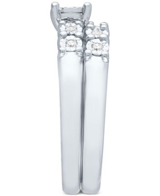 Diamond Bridal Set (1/5 ct. t.w.) in Sterling Silver