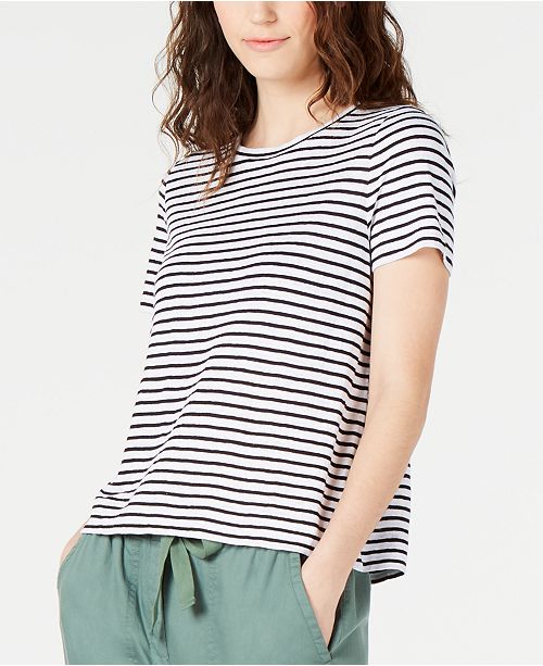 Eileen Fisher Organic Linen Striped T Shirt Reviews Tops