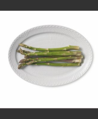 Royal Copenhagn White Fluted Half Lace Oval Plate 