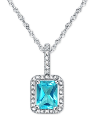 image of Paraiba Mystic Topaz (1-1/10 ct. t.w.) & Diamond (1/8 ct. t.w.) 18