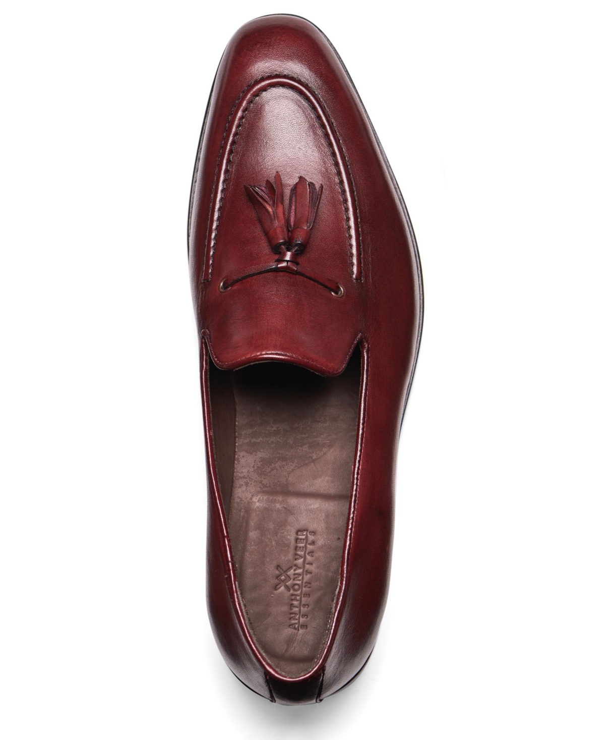 Shop Anthony Veer Men's Kennedy Tassel Dress Loafer In Burnished Oxblood