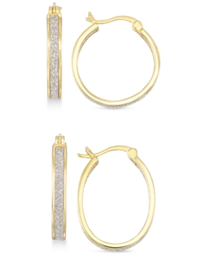 image of Simone I. Smith Glitter Hoop Earrings Set in 18k Gold Over Sterling Silver or Sterling Silver