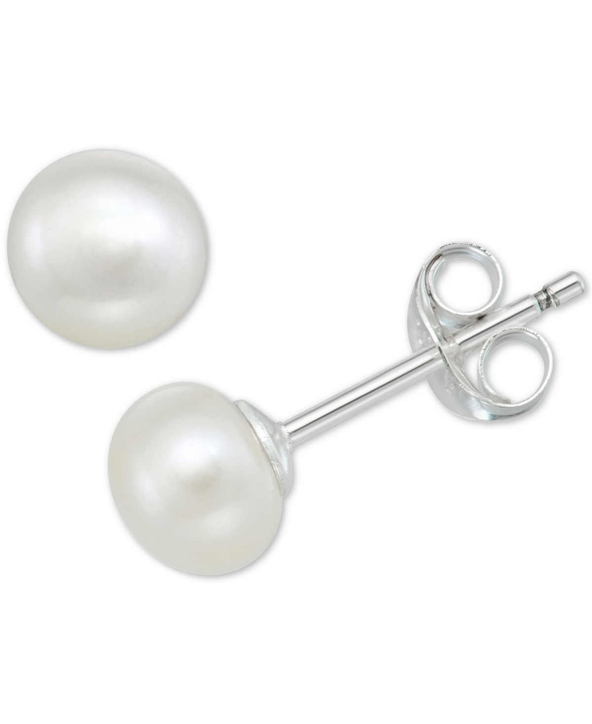 Cultured Freshwater Pearl Woven Necklace (4mm) & Stud Earrings (6mm) Set in Sterling Silver -Gray/Peacock