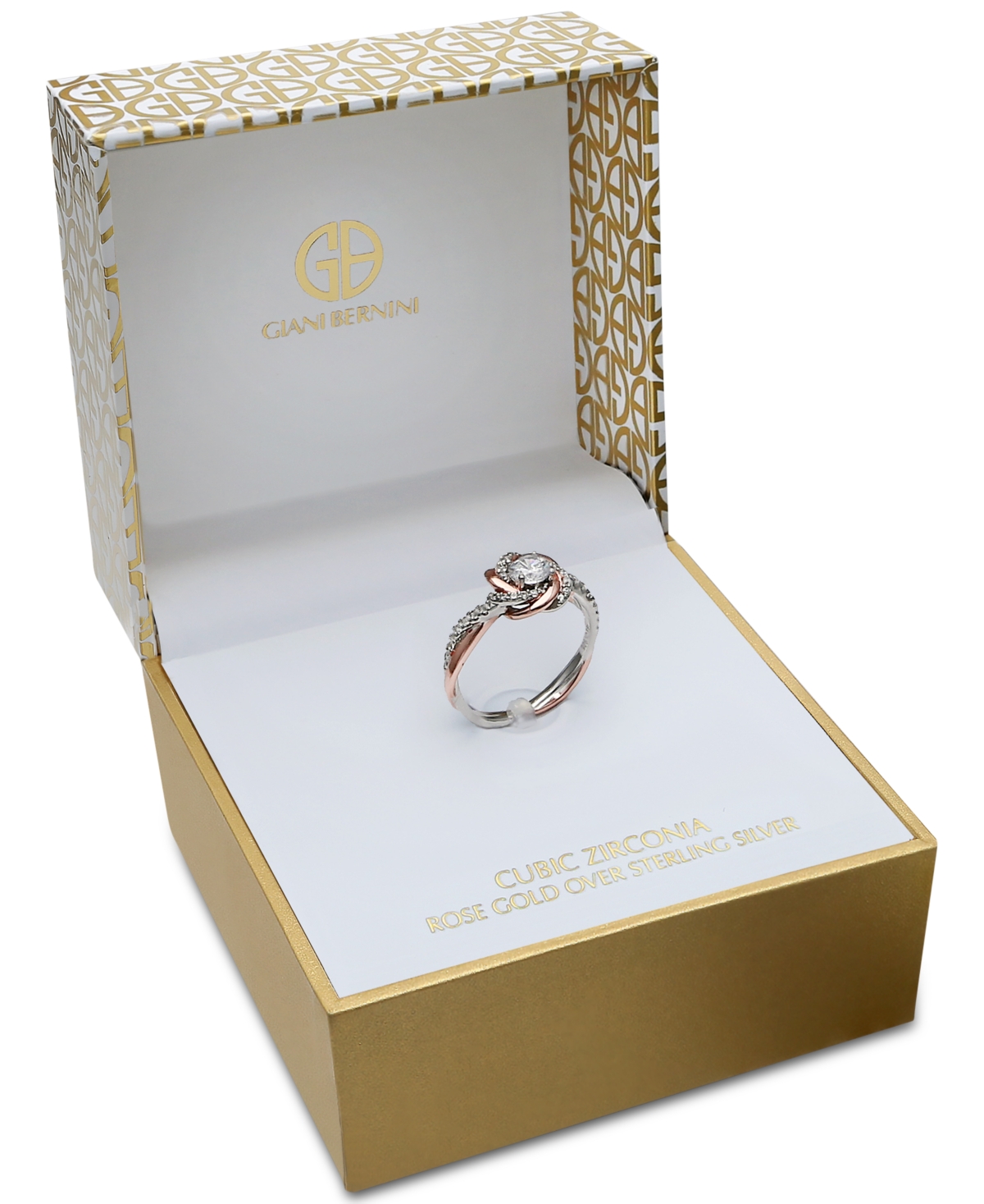 Giani Bernini Cubic Zirconia Love Knot Ring in 18kOver Sterling Silver and Sterling Silver, Created for Macy's - Rose Gold