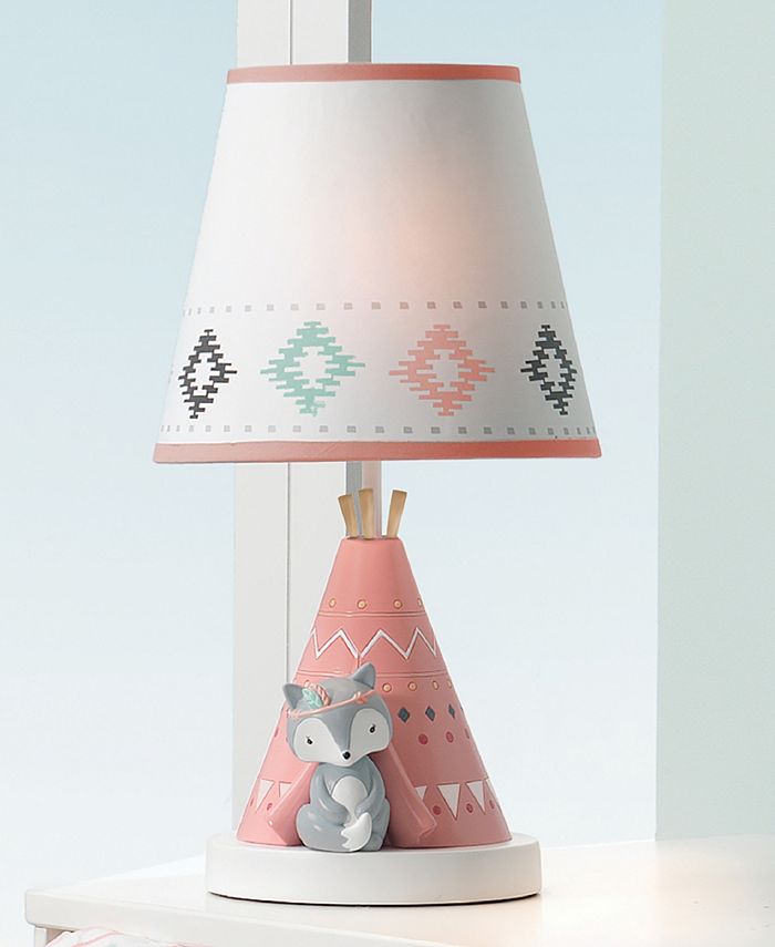 Lambs & Ivy Little Spirit Southwest Fox and Teepee Nursery Lamp with
