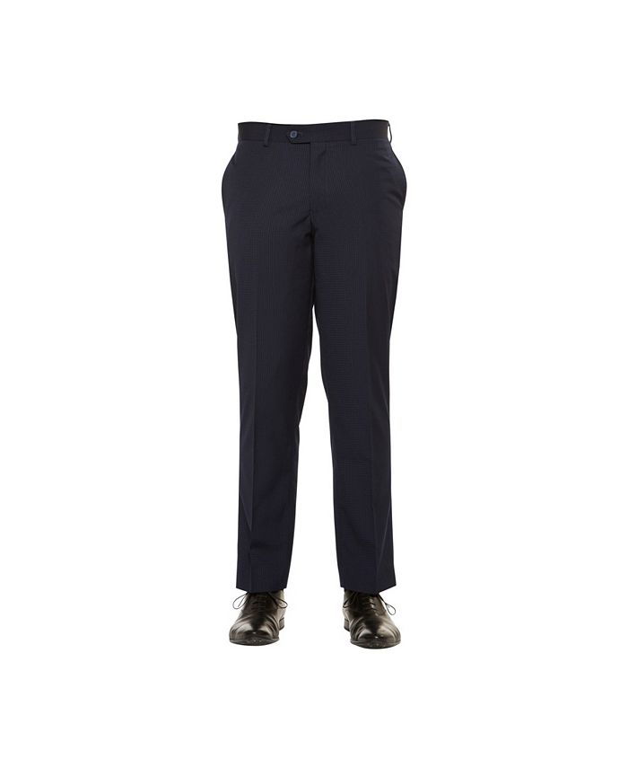 English Laundry Slim Fit Flat Front Men's Blue Plaid Pants - Macy's