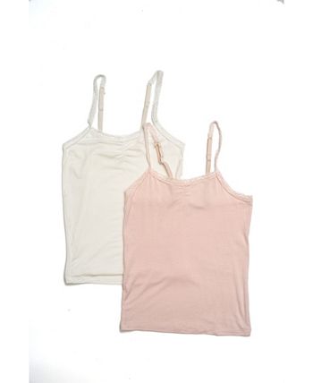 NWT Tahari Girl 2 pack Size SMALL 24-26 Youth 6-7 Ivory / Pink 2 Sport Bras