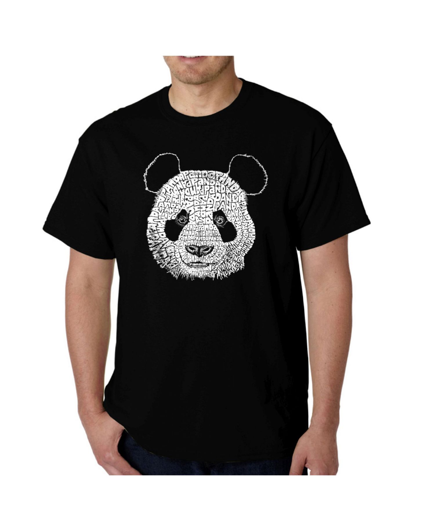 Mens Word Art T-Shirt - Panda Head
