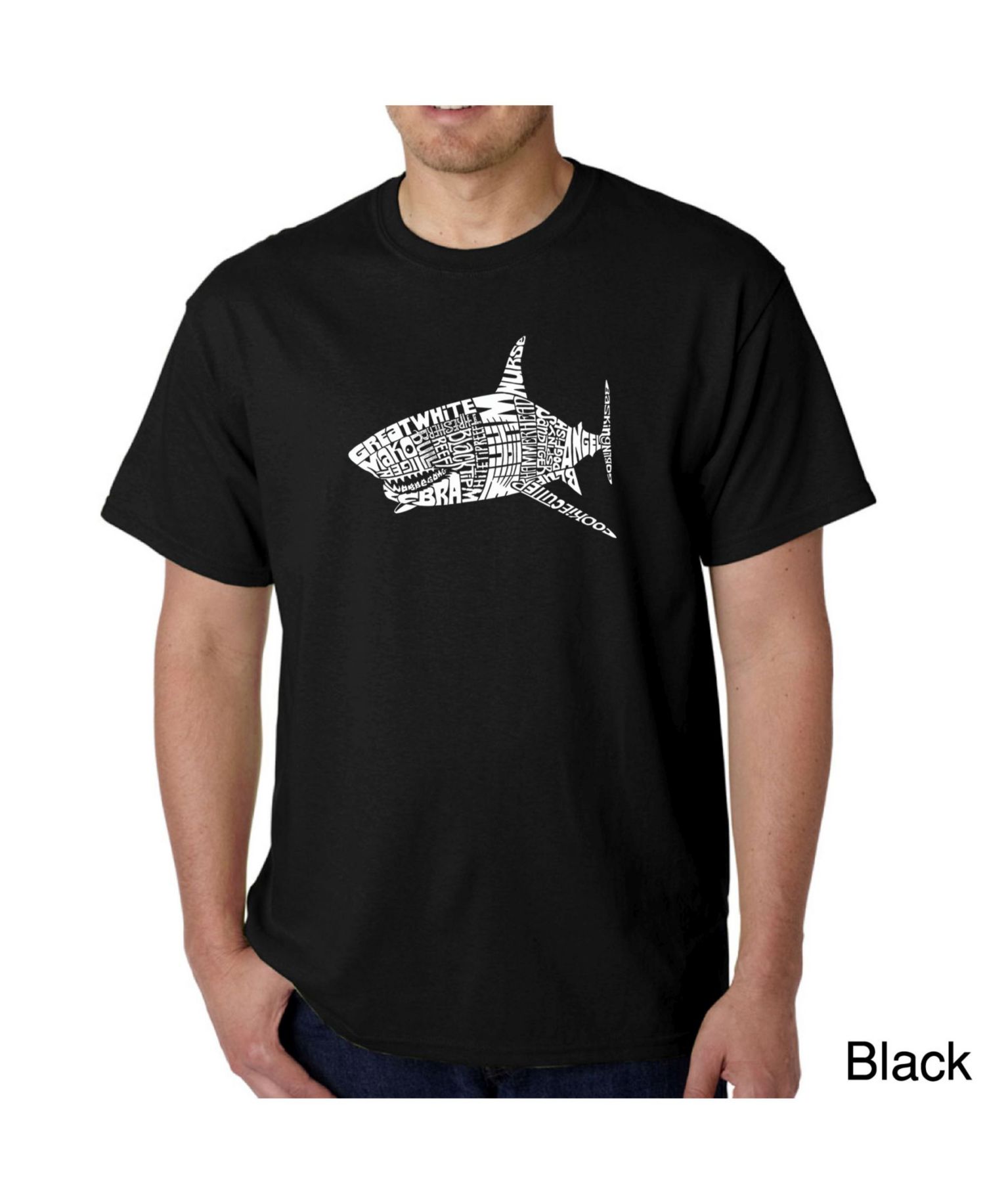 Mens Word Art T-Shirt - Shark Species
