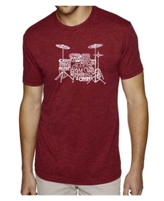 Men's Cotton/Poly Blend Word Art T-Shirt - Drums