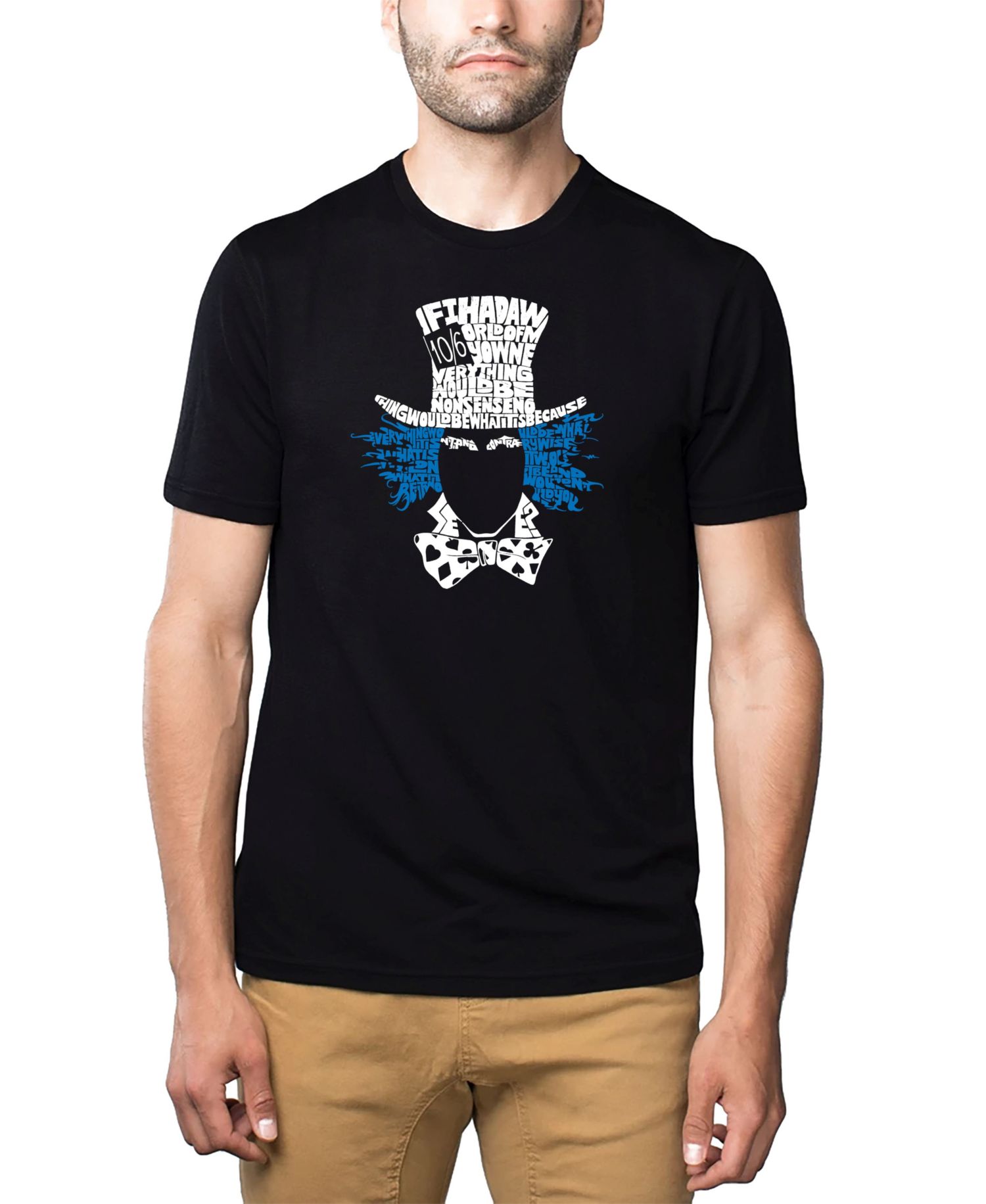 Men's Cotton/Poly Blend Word Art T-Shirt - The Mad Hatter