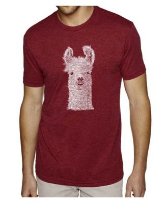 Men's Cotton/Poly Blend Word Art T-Shirt - Llama