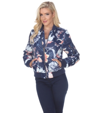 White Mark Women's Floral Bomber Jacket