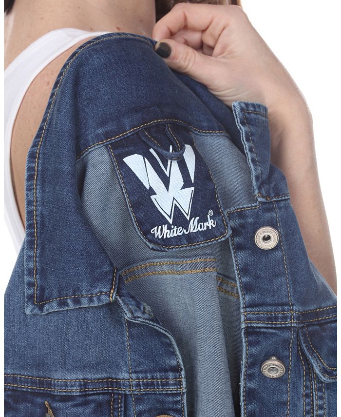 white mark denim jacket