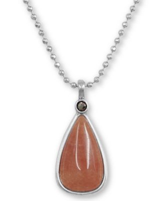 Lucky Brand - Silver-Tone Reversible Teardrop Pendant Necklace