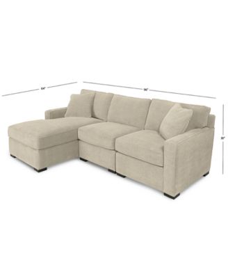 Radley 3-Pc. Fabric Chaise Sectional Sofa