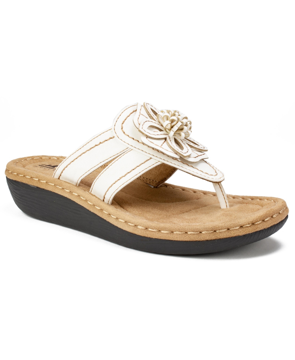 Carnation Comfort Thong Sandals - White Leather