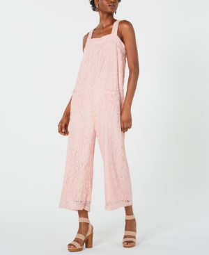 Line & Dot Corona Lace Tie-back Jumpsuit In Pink | ModeSens