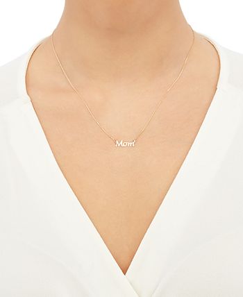 Macy's - Mom 18" Pendant Necklace in 10k Gold
