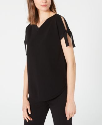 Anne Klein - Criss-Cross Back Cold-Shoulder Sweater