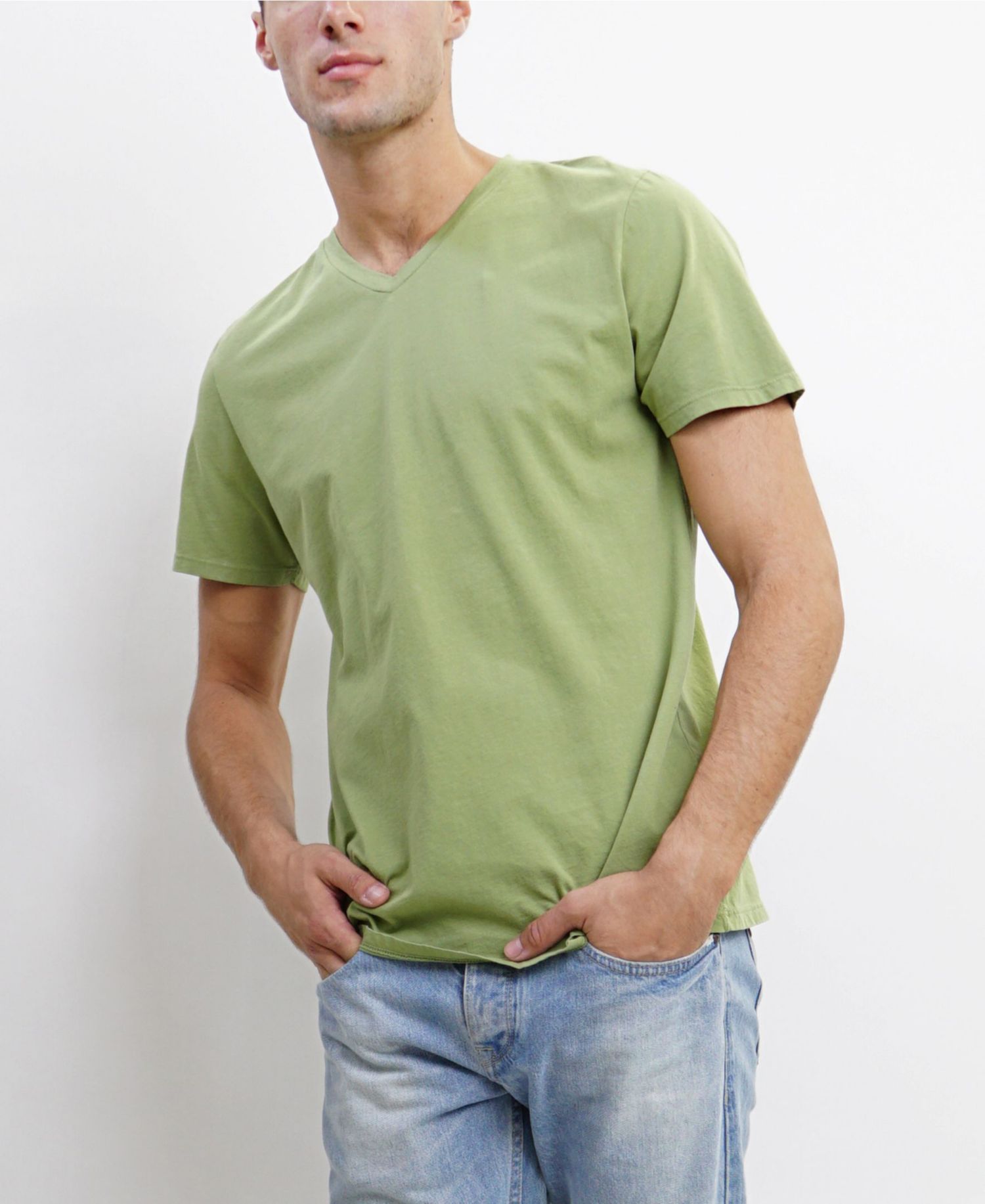 TMV002CJ Mens Cotton Jersey Short-Sleeve V-Neck T-Shirt