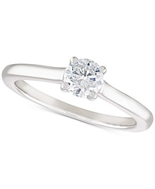 Diamond Solitaire Engagement Ring (1/2 ct. t.w.) in 14K White or Yellow and White Gold