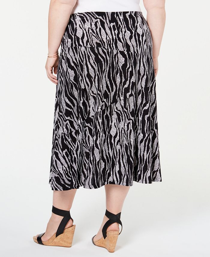 JM Collection Plus Size Printed Jacquard Skirt, Created for Macy's - Macy's