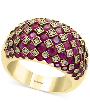 image of Effy Certified Ruby (3-5/8 ct. t.w.) & Diamond (1/5 ct. t.w.) Statement Ring in 14k Gold