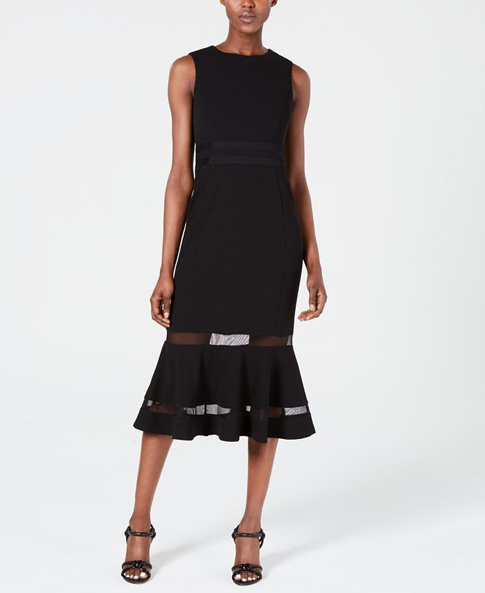 Calvin Klein Illusion-Stripe Midi Dress & Reviews - Dresses - Women ...