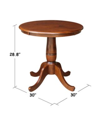 30" Round Top Pedestal Table- 28.9"H