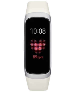 image of Samsung Unisex Galaxy Fit White Elastomer Strap Touchscreen Smart Watch .95