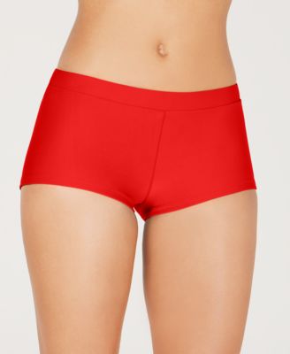 red boyshort swim bottoms