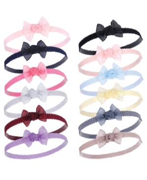 Hudson Baby Petite Bow Headbands 12 Pack