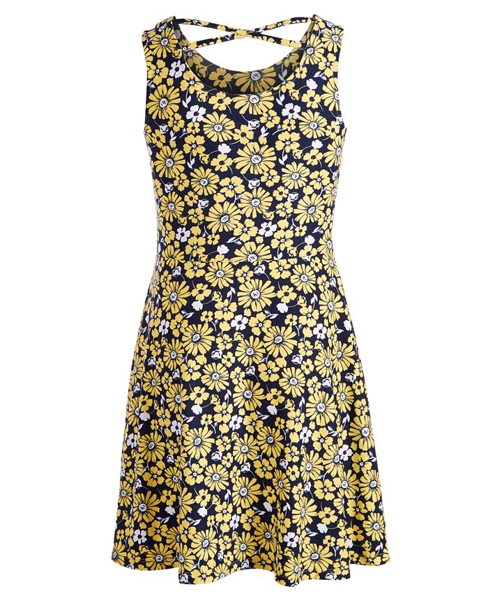 Epic Threads Big Girls Sunflower-Print Criss-Cross Dress, Created for ...