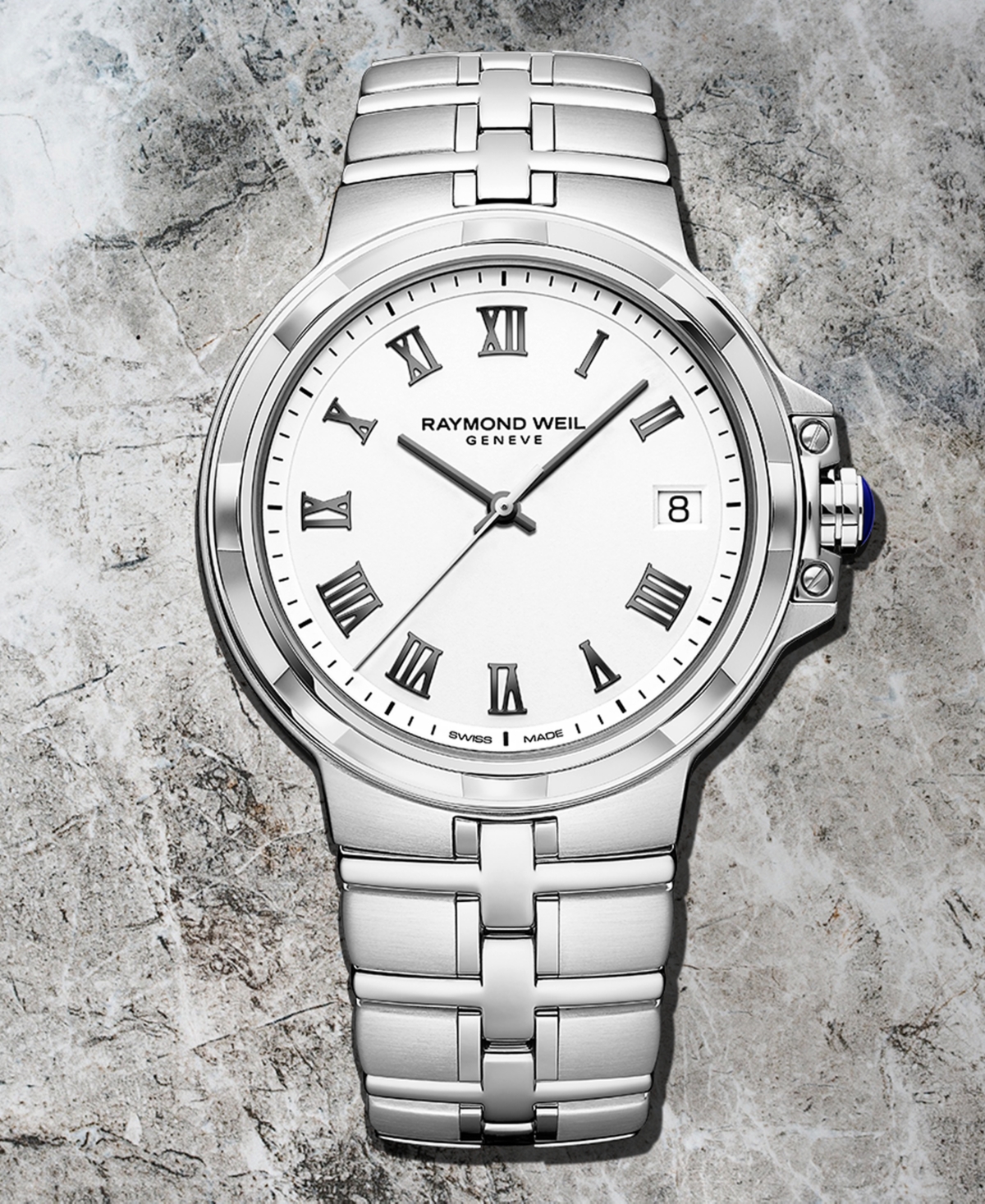 Shop Raymond Weil Men's Swiss Parsifal Stainless Steel Bracelet Watch 41mm