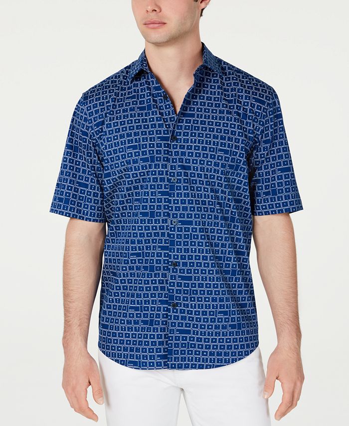 Alfani Men's Keyboard-Print Shirt, Created for Macy's - Macy's