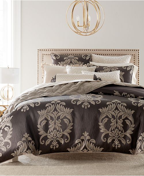 Hotel Collection Classic Flourish Damask Full Queen Duvet Cover