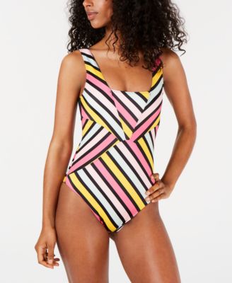 macy's black one piece swimsuit