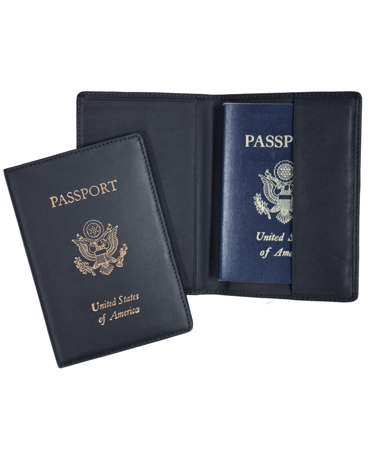 Men's Royce New York Foil Stamped Rfid Blocking Passport Case - Blue