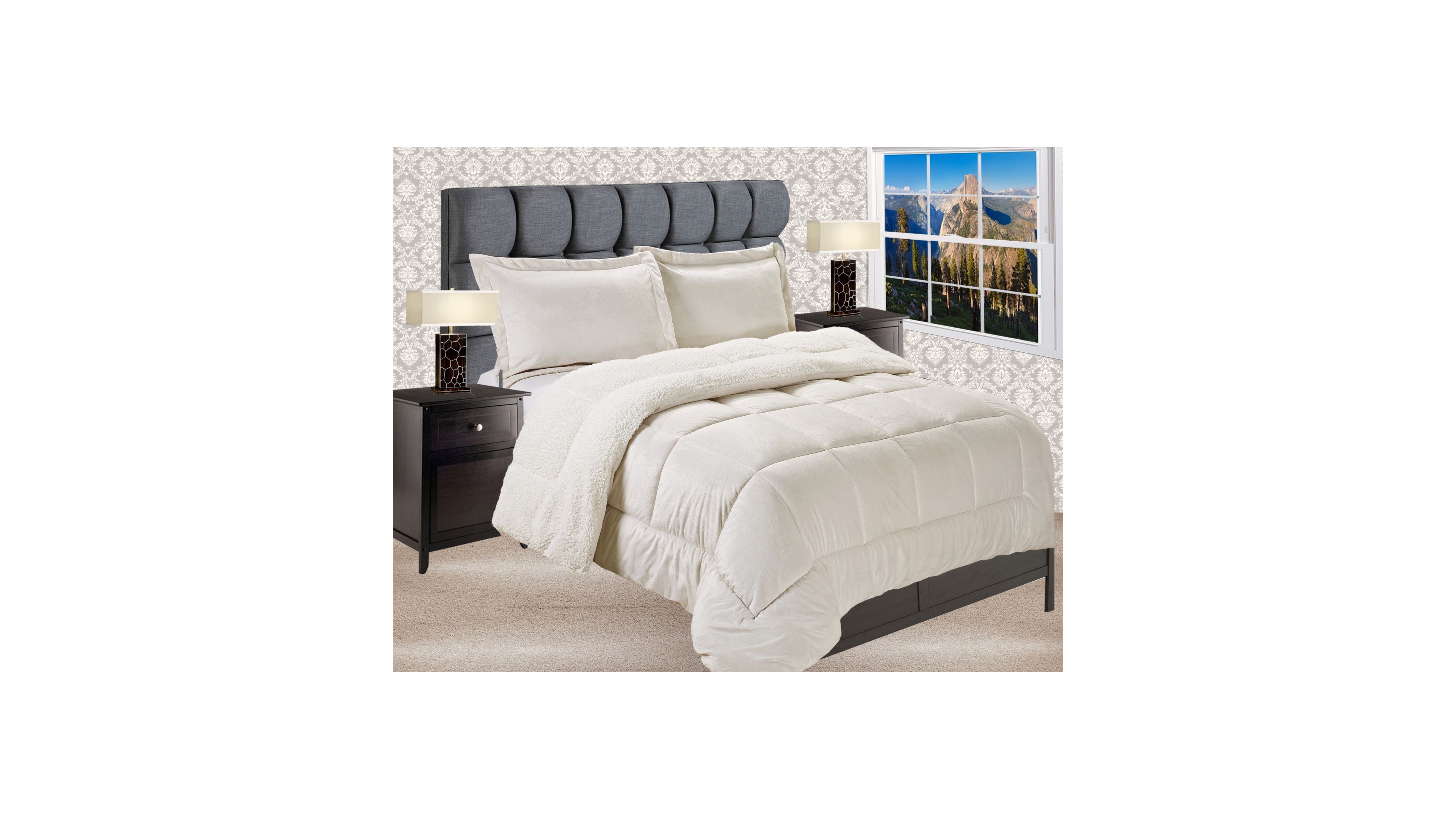 Elegant Comfort Micromink/Sherpa Reversible Down Alternative Microsuede 2-Pc. Comforter Sets, Queen
