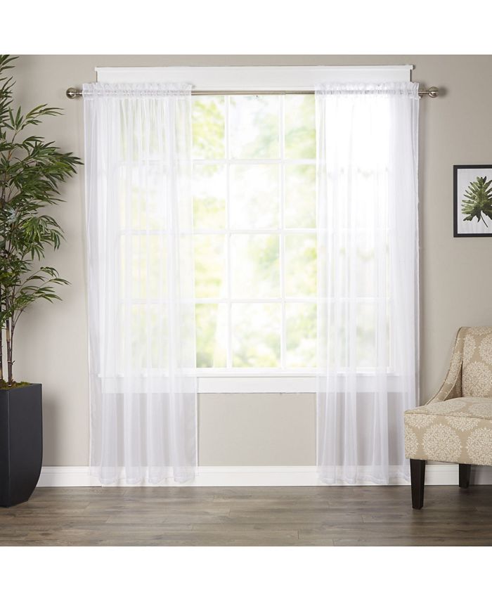 Elegant Comfort 2-Piece Sheer Window Curtain/Panel with 2