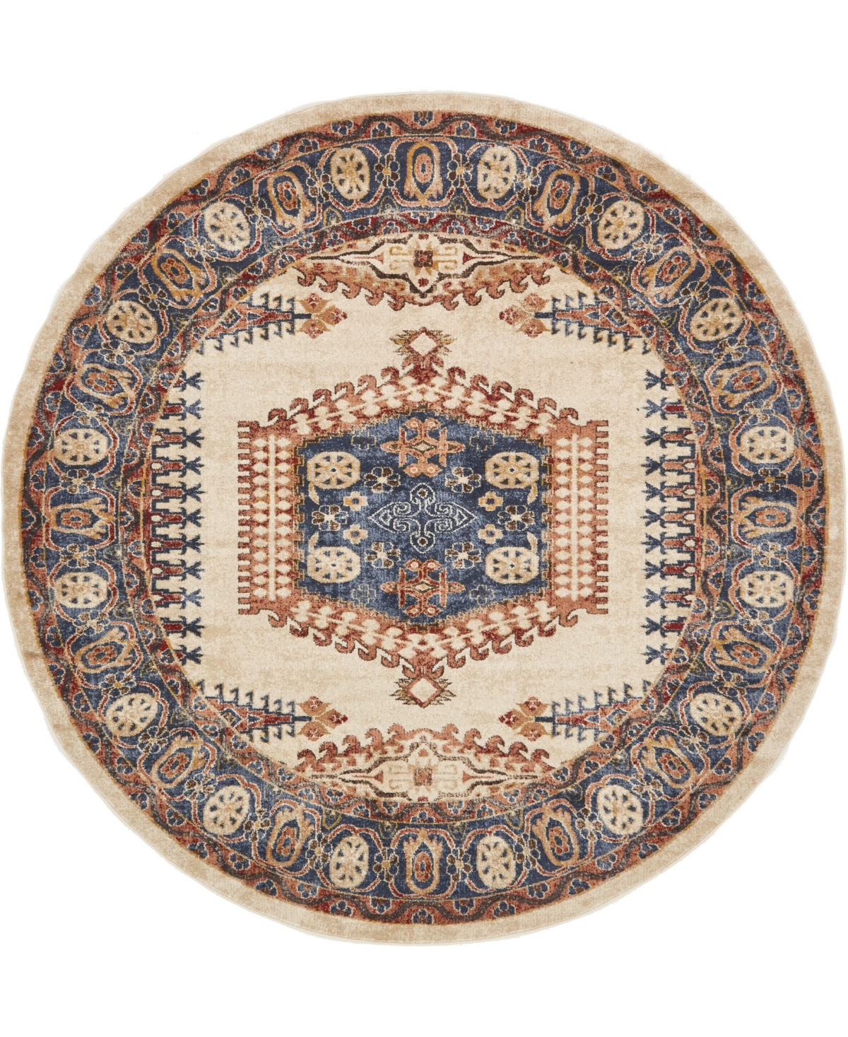 Bayshore Home Shangri Shg4 8' x 8' Round Area Rug - Beige
