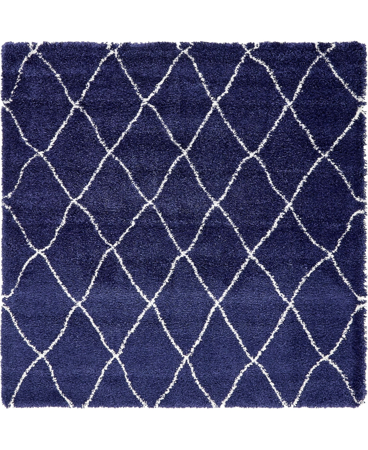 Bayshore Home Fazil Shag Faz3 8' x 8' Square Area Rug - Navy Blue