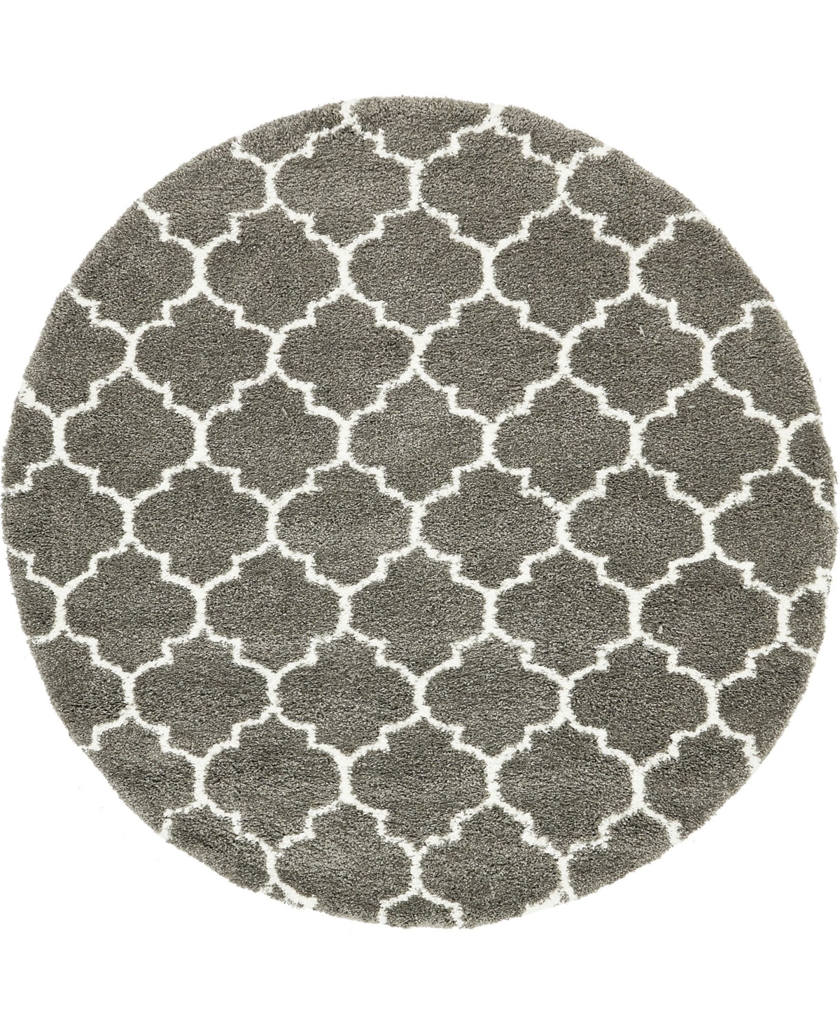 Bayshore Home Fazil Shag Faz4 8' x 8' Round Area Rug - Gray