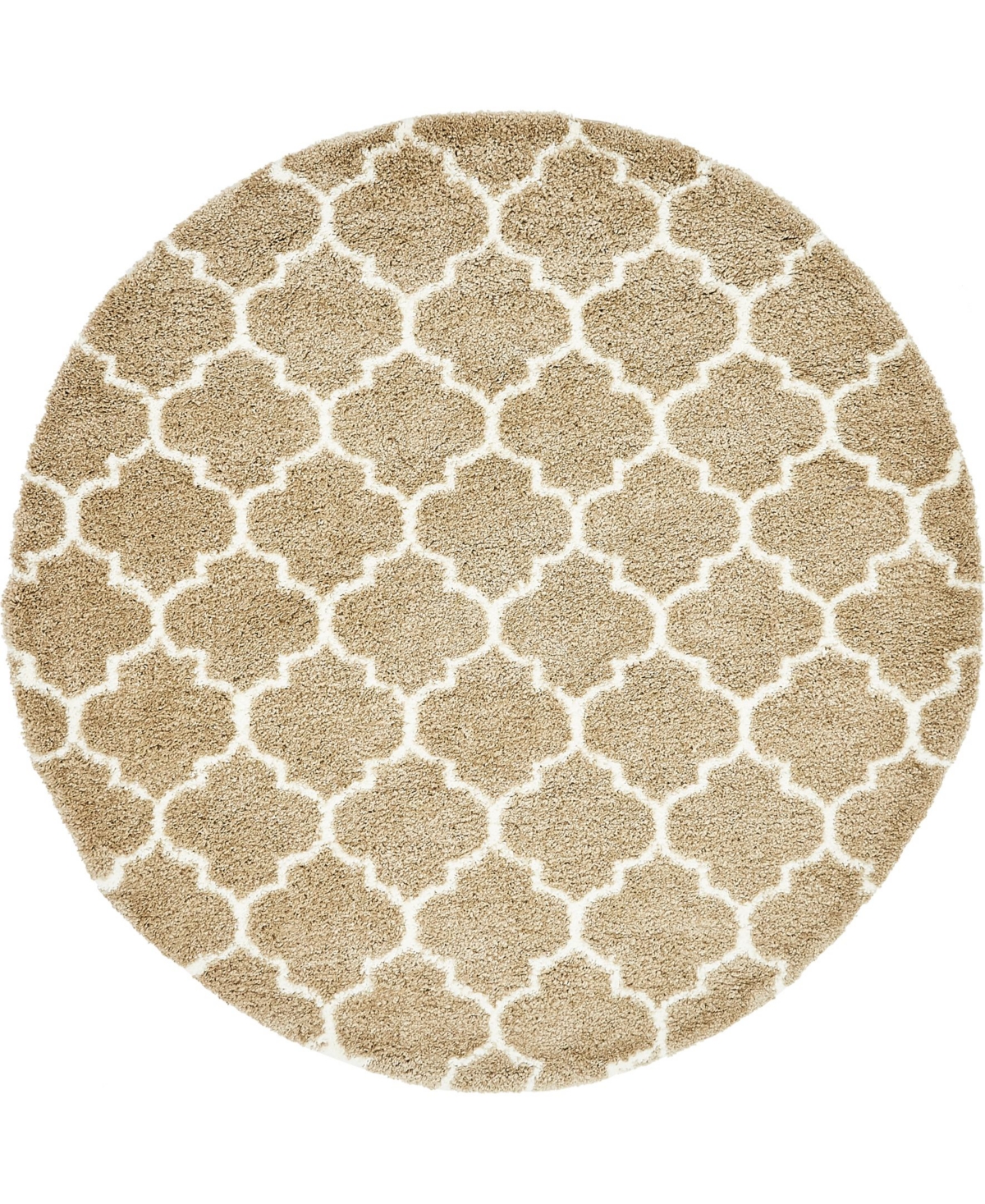 Bayshore Home Fazil Shag Faz4 8' x 8' Round Area Rug - Taupe