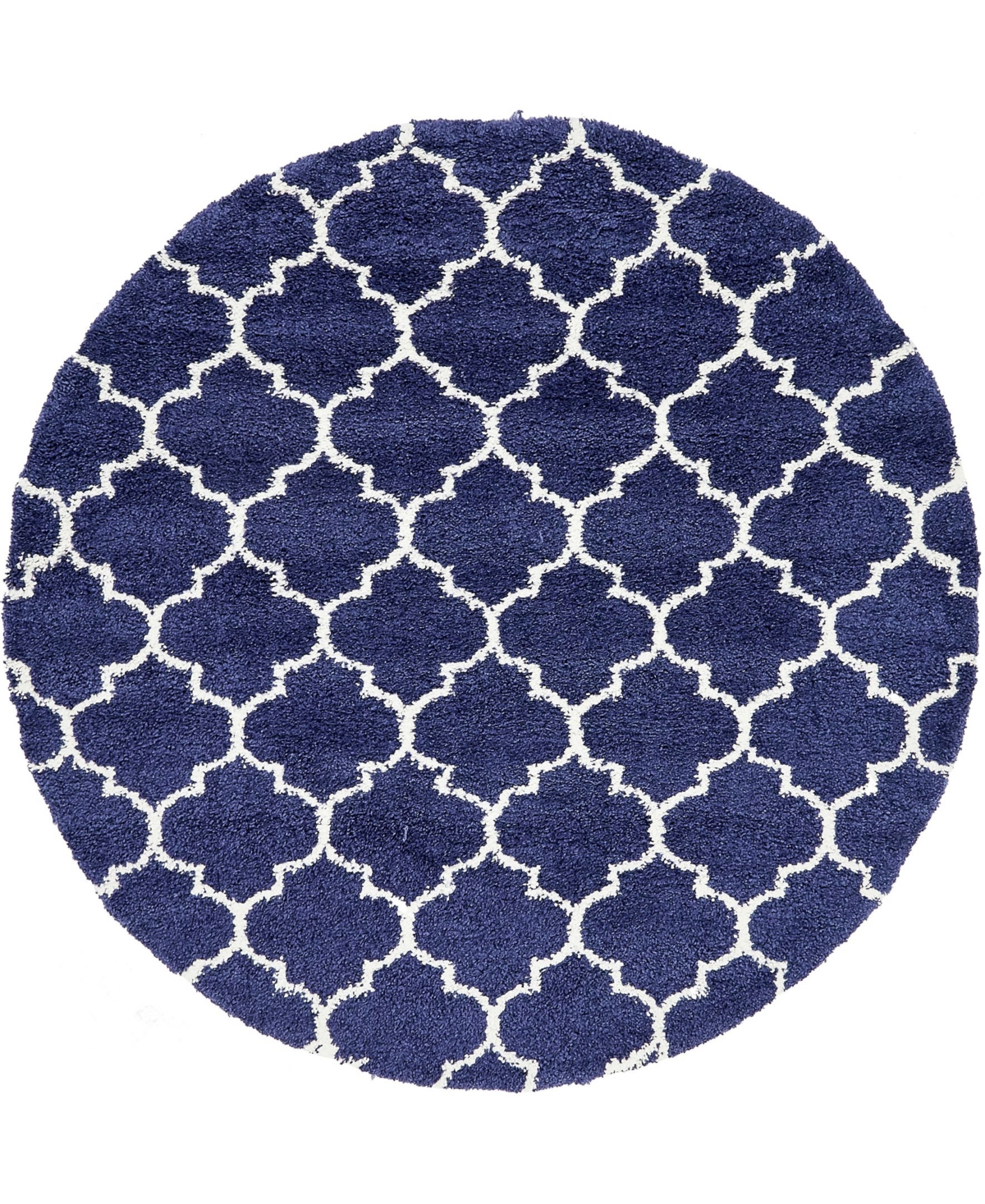 Bayshore Home Fazil Shag Faz4 8' x 8' Round Area Rug - Navy Blue