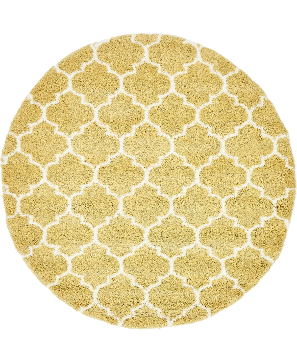 Bayshore Home Fazil Shag Faz4 8' x 8' Round Area Rug - Yellow