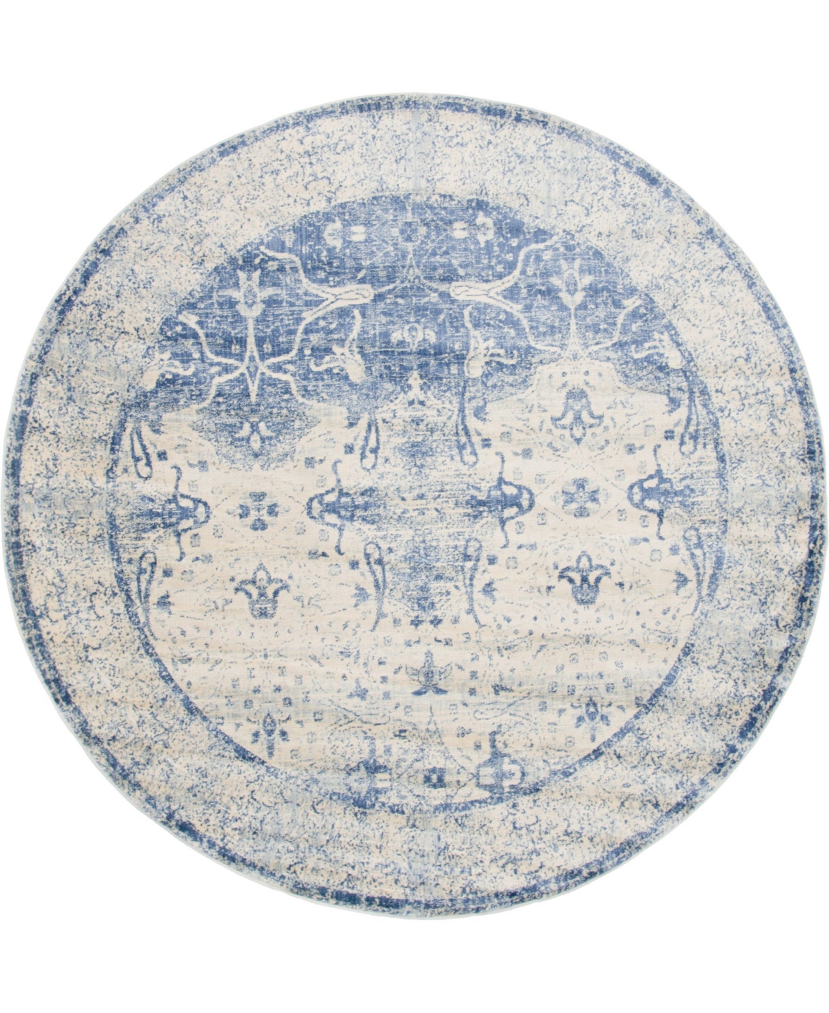 Bayshore Home Agostina Ago4 8' x 8' Round Area Rug - Navy Blue